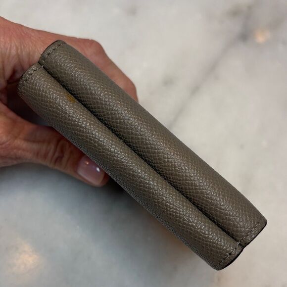 Coach Wallet Leather Cross Grained Gray Compact Bifold Wallet - Picture 7 of 16